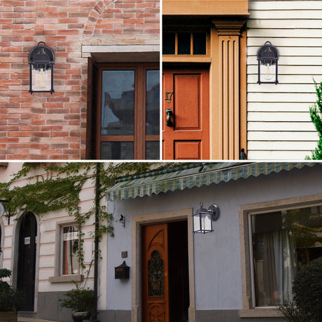 Utomhus Vägglampa Glas Lantern Metall Ram Carvallo