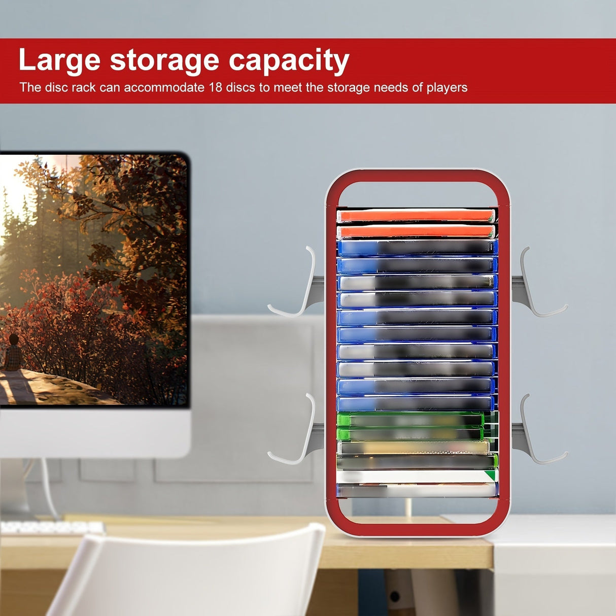 Universal Game Disc Storage Holder och Controller Display Stand – För PS5, PS4, Switch och Xbox Carvallo