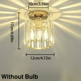 CrystalLuxe - Modern E27 LED Taklampa, Svart Guld med Kristallglas Carvallo