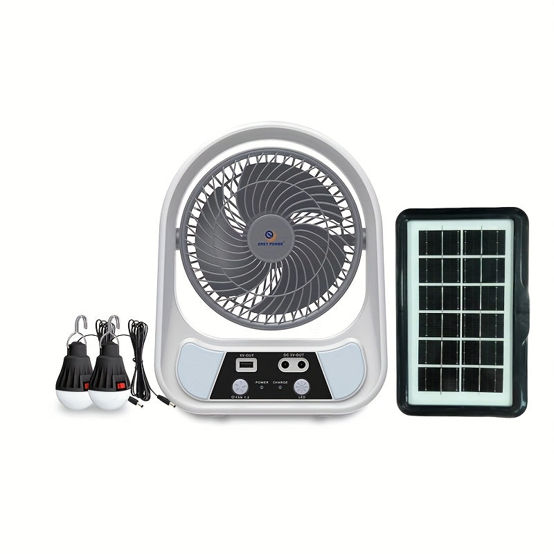 Carvallo-Ventilator SolventoGo | Med LED-nattljus & USB-powerbank | Bärbar & Uppladdningsbar | För camping & nödsituationer Carvallo