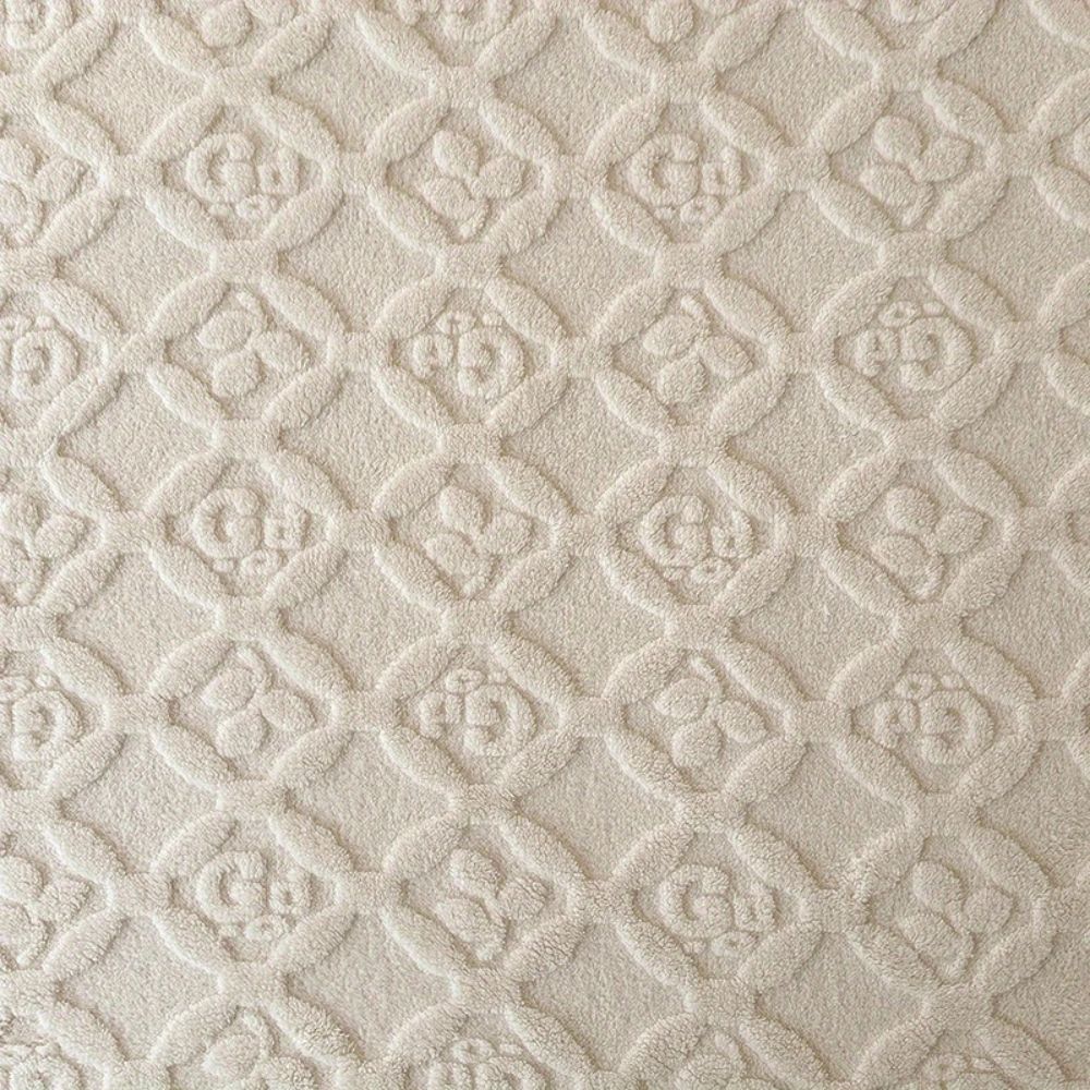 Mjukt Vinter Fleece Täcke – Elegant Blad Broderi Accent Carvallo