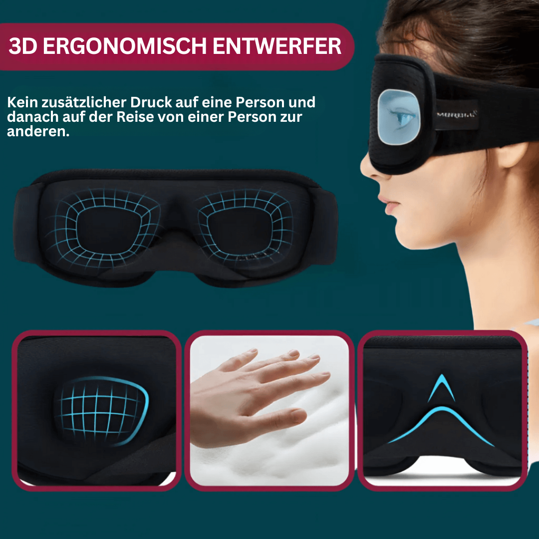 3D-konturerad sömnmask – Ljusblockerande komfort för djupare och vilsam sömn MILA Sverige