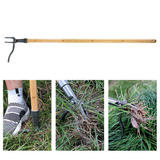 Ogräsupptagare med 4-klohuvud – Effektivt trädgårdsverktyg av järn för rotavlägsnande Carvallo