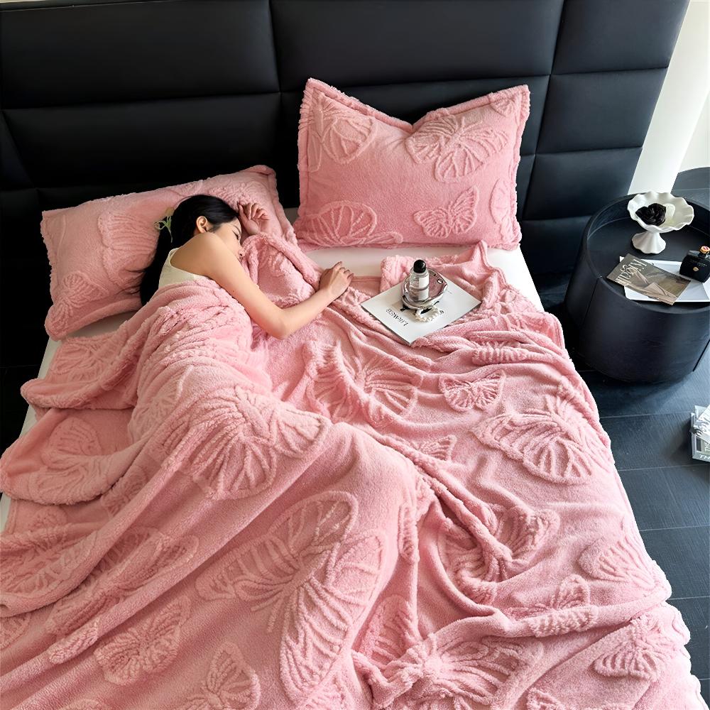 Mjuk fjärilsmönster flanellfilt Carvallo