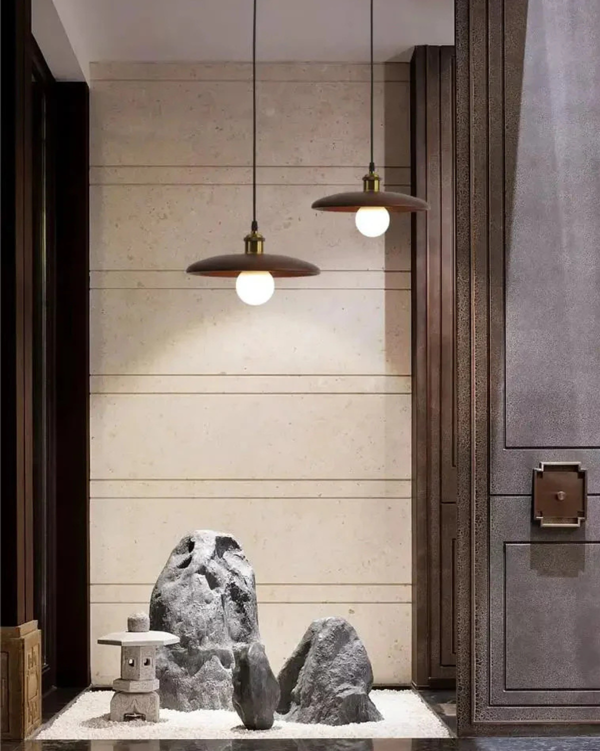 Takpendel | Smal Träskärm | Japandi Zen | Minimalistisk Design Carvallo