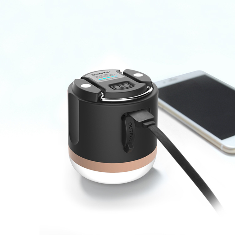 Bärbar LED Campinglampa med Powerbank – Uppladdningsbar, USB-port, för utomhus och nödsituationer Carvallo