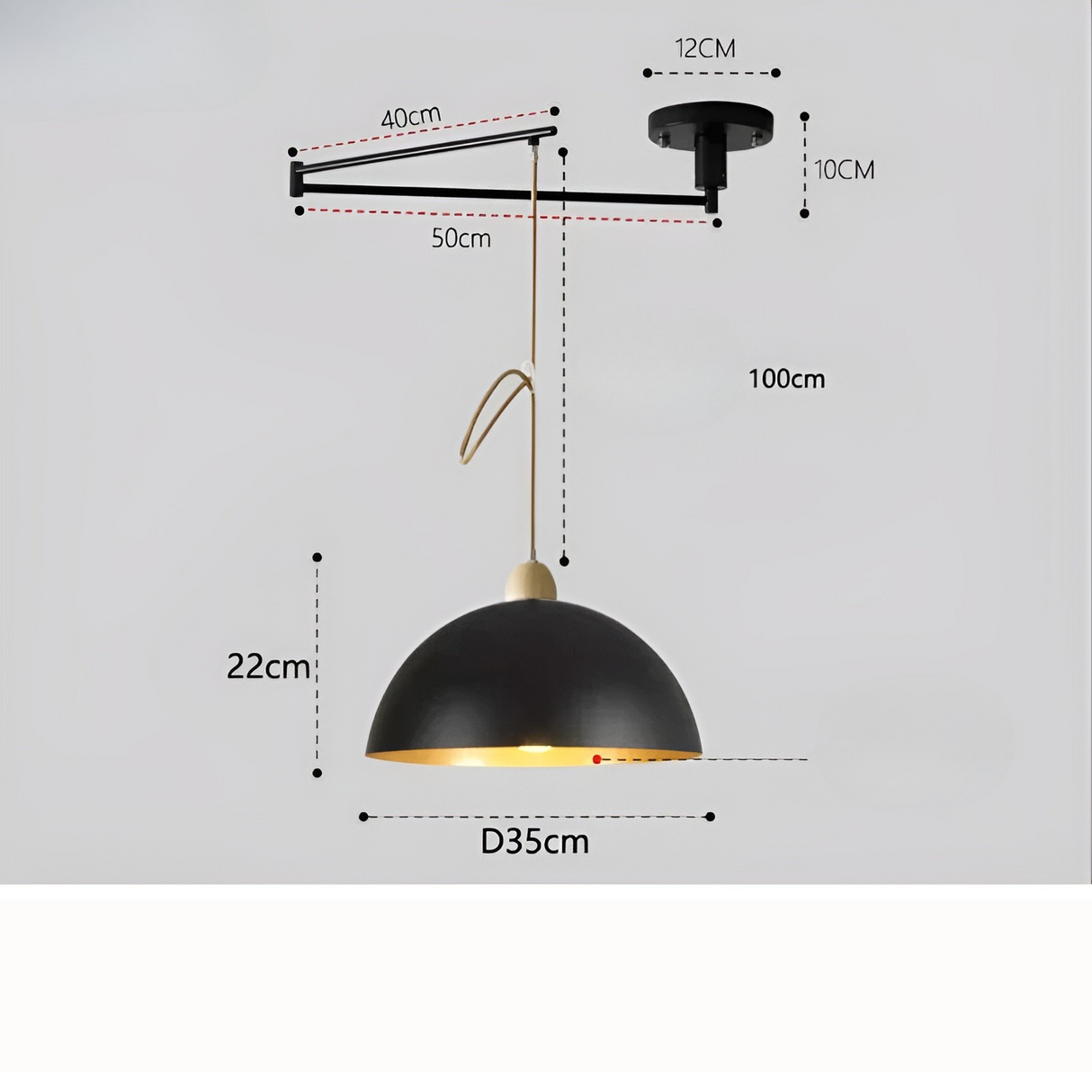 LuxeSwing Light - Nordisk Justerbar LED- Taklampa med Svängarm Carvallo