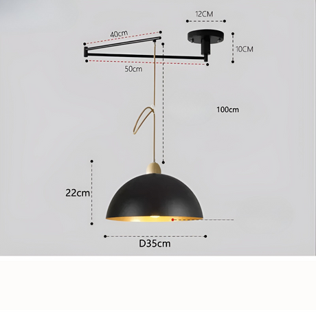 LuxeSwing Light - Nordisk Justerbar LED- Taklampa med Svängarm Carvallo