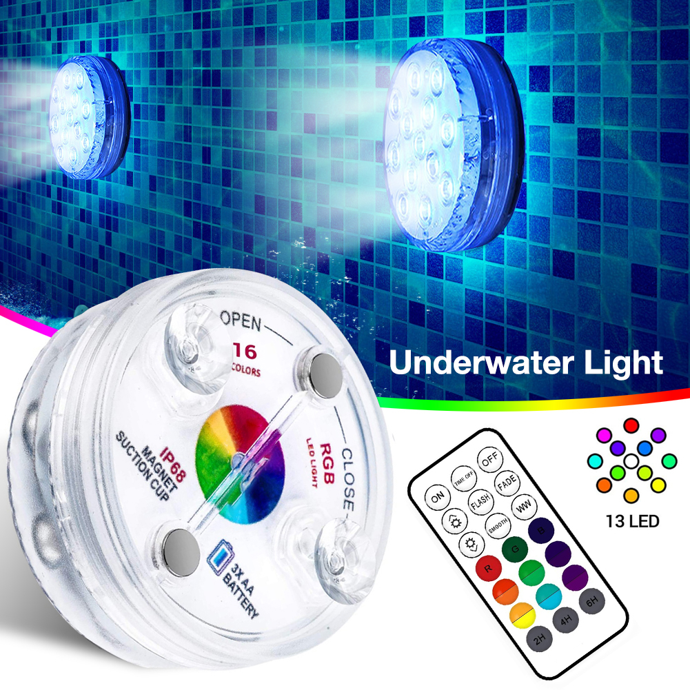Underwater LED-lampa med fjärrkontroll – RGB flerfärgad poolbelysning för badrum och dammar Carvallo