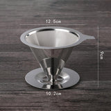 Carvallo Kaffeefilter i rostfritt stål | Fin sil & snabb avrinning | Ø 11,5–12,5 cm | Återanvändbar & Hållbar Carvallo