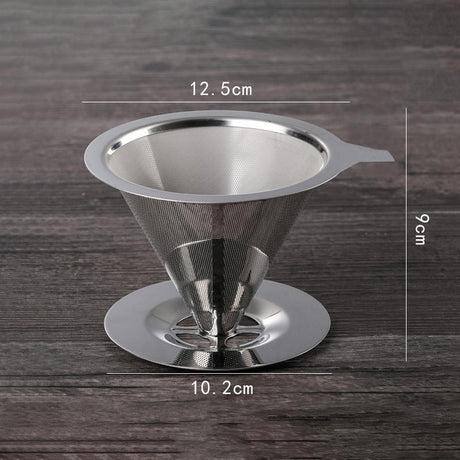 Carvallo Kaffeefilter i rostfritt stål | Fin sil & snabb avrinning | Ø 11,5–12,5 cm | Återanvändbar & Hållbar Carvallo