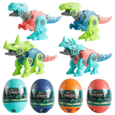 Dinosaurägg Byggsats - Överraskningsägg med Byggklossar, Skruva Isär och Montera Dina Egna Dinosaurier, DIY Blindbox Leksak för Barn-Byggsats-BB-Hemnix