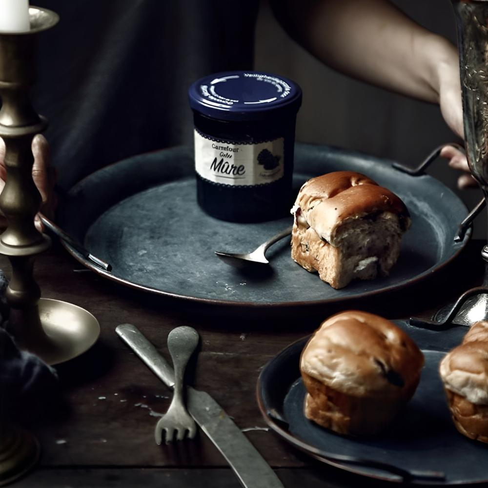 Retro Rund Metall Middagsserveringsbrickor Carvallo