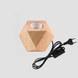 RetroWood - Trä Bordslampa med Ljusboll för Stämningsfull Belysning Carvallo