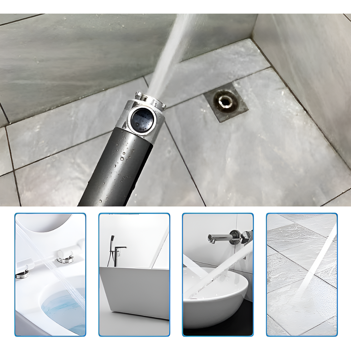 HydroPower Duschhuvud – Högtrycksduschhuvud med 3 lägen och massageborste Carvallo