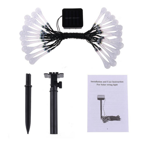 Solar LED Lichterkette – Färgglada droppljus för trädgård, terrass och dekoration Carvallo