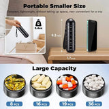 Aluminium 7 Dagars Portabel Tablet Organizer för Resa, Tablet Låda Tablet Behållare Carvallo