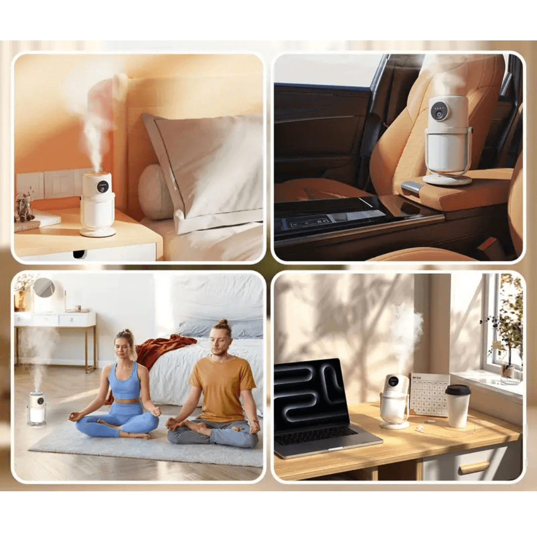 Carvallo USB Luftfuktare | Tyst & Kompakt | Med LED-stämningsljus | För sovrum, kontor & resor Carvallo