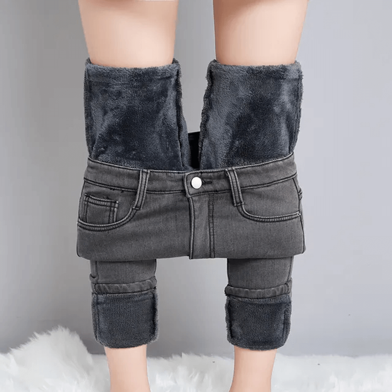 Varma Fodrade Jeans-Personligt-BB-Grå-25-Hemnix