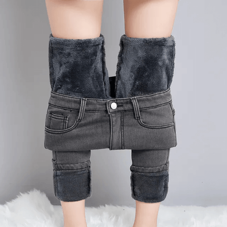 Varma Fodrade Jeans-Personligt-BB-Grå-25-Hemnix