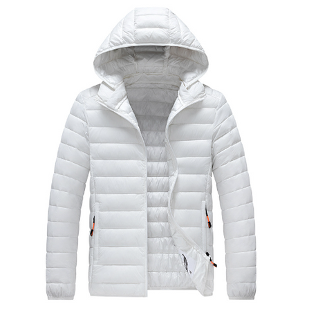 Lätt huva pufferjacka för kvinnor-Bellasverige-Vit-S-Hemnix