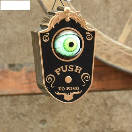 Skrämmande Halloween Dörrklocka med Lysande Öga | Ljud- & Ljuseffekter – Realistisk Dekoration för Bus eller Godis-halloween-BB-Svart-Hemnix