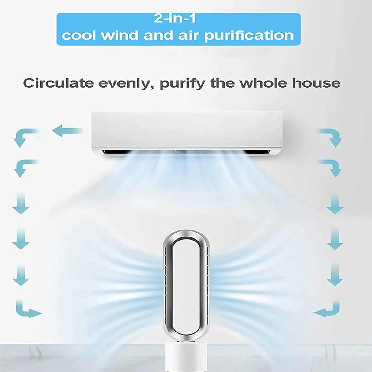 Airpure | 3-i-1 Luftkylare med Luftrenare | Oscillation och Touch LED Carvallo