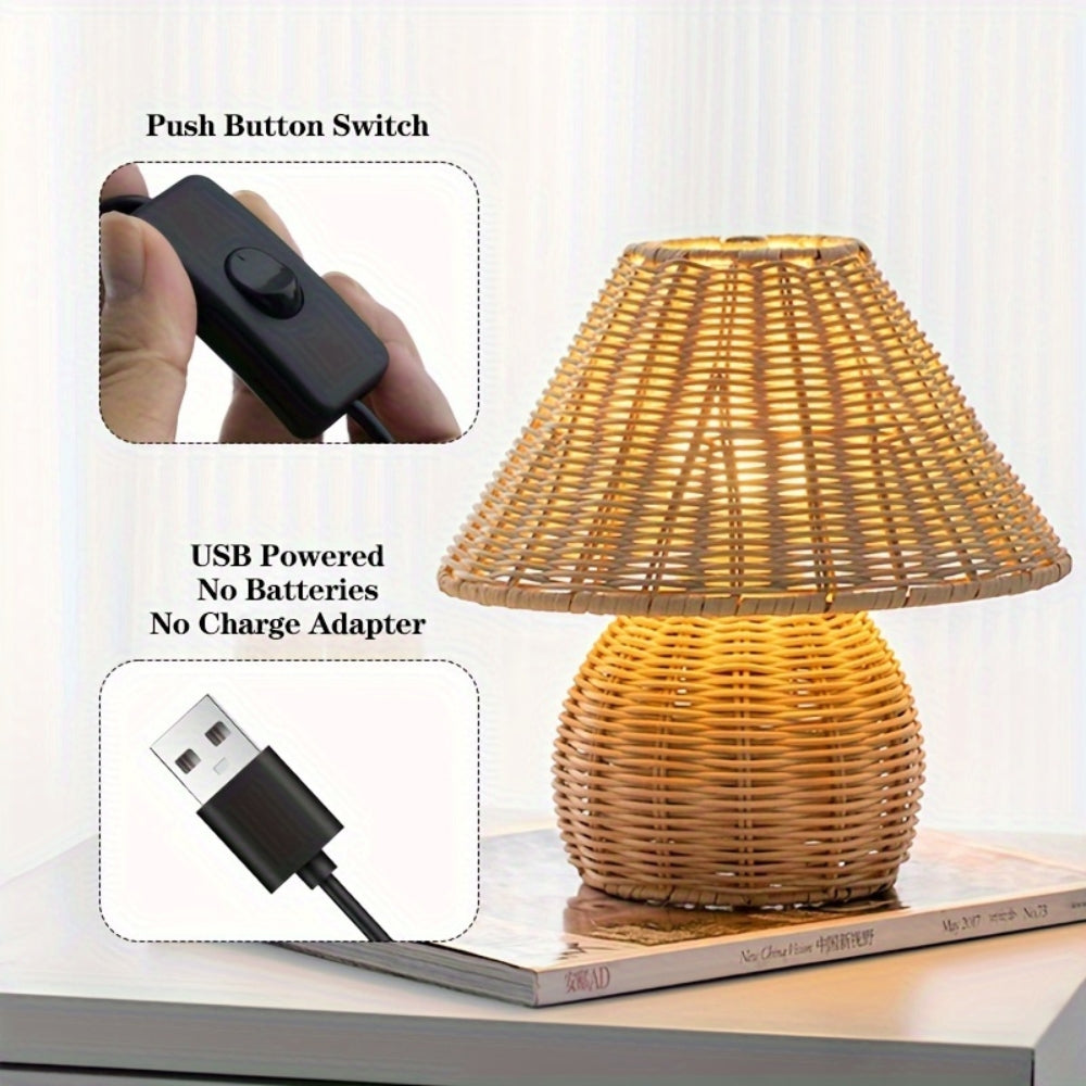 Noya Rattan Bordslampa Hemdekor Carvallo