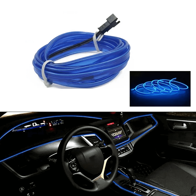 FlexiLjus Pro™ - Bilinteriör LED-ljus-Bil-BB-Blå-1 m-USB-enhet-Hemnix