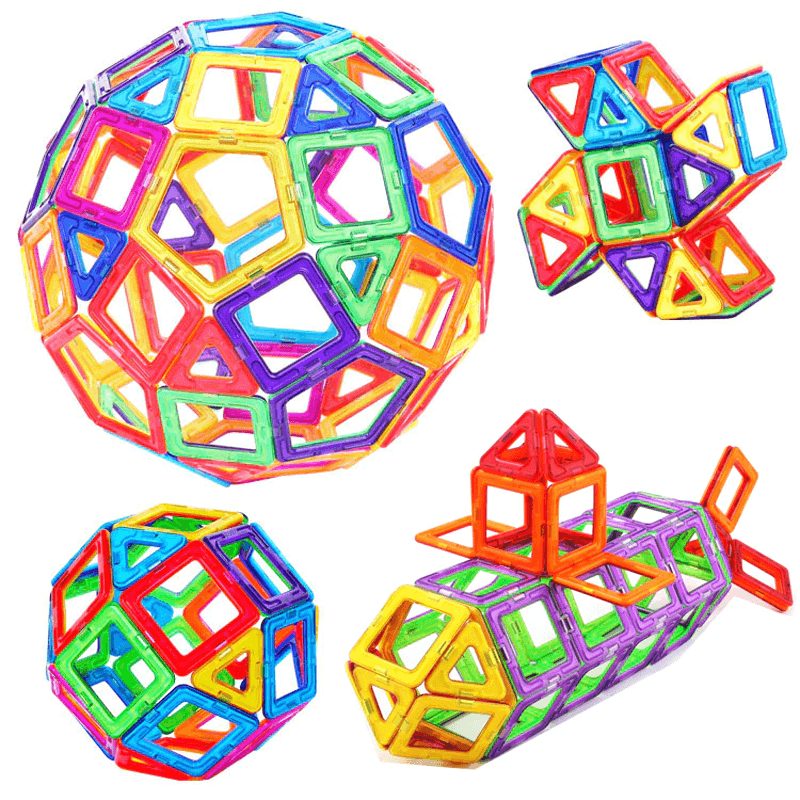 Magnetiska Byggklossar - Montessori Magnetset för Kreativ Lek, Konstruktion och Lärande, Perfekta Pedagogiska Leksaker för Barn-Byggsats-BB-50st-Liten-Hemnix