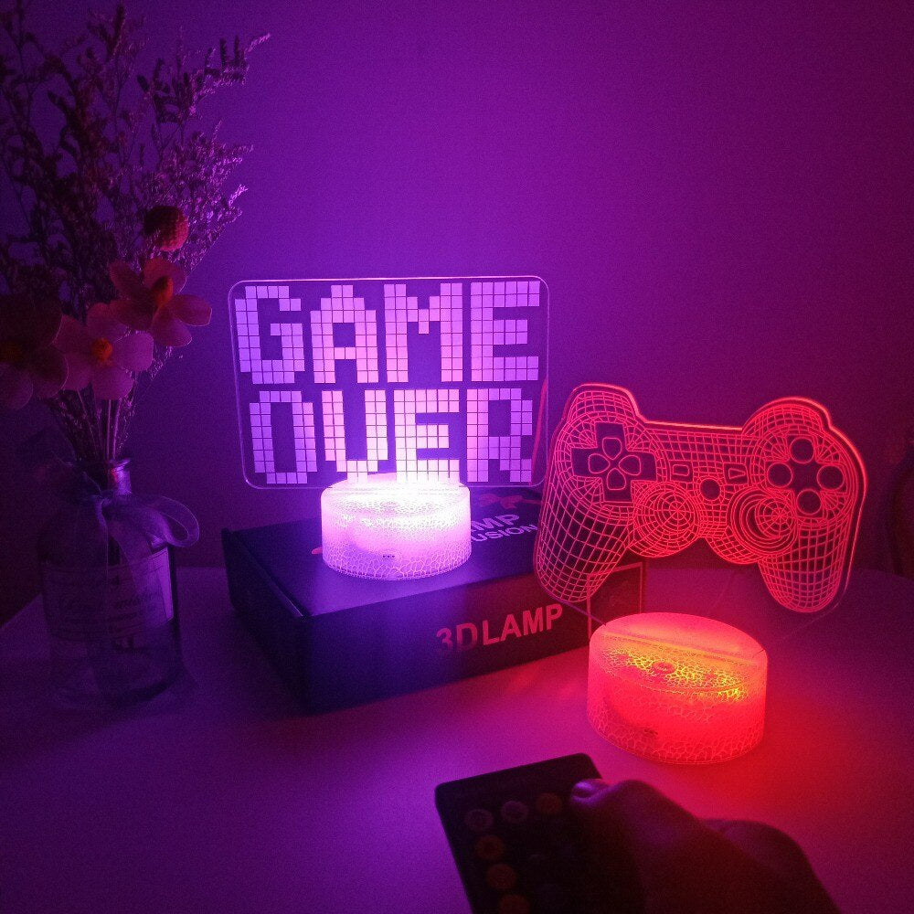 3D LED Lampa Gamer-Barn-BB-Hemnix
