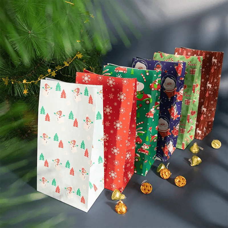 24x Flerfärgade Julklappspåsar - Färdiga Presentpåsar-Jul-BB-Hemnix