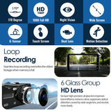 Dash Cam Framsidan Bakre Bilkamera Nattseende Carvallo