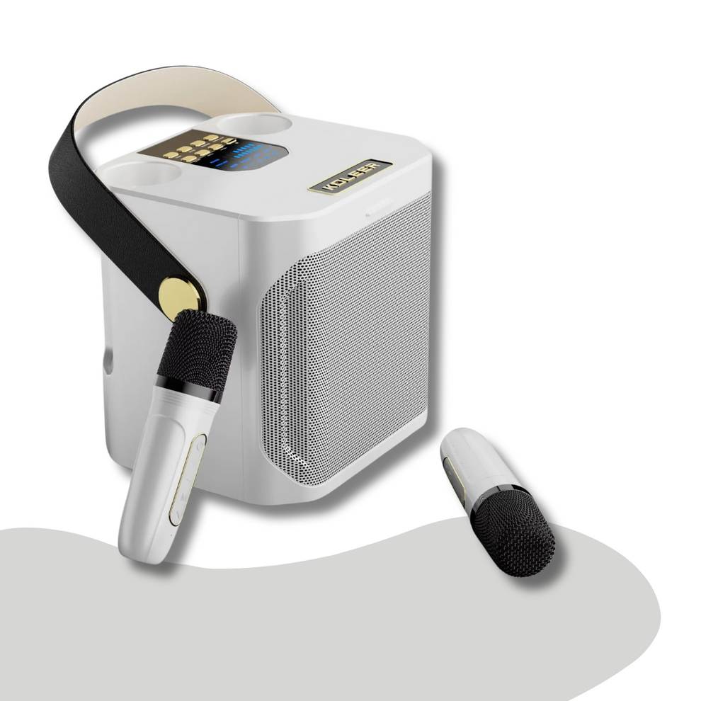 Carvallo – Bärbar karaokehögtalare med omslutande ljud och trådlösa mikrofoner Carvallo