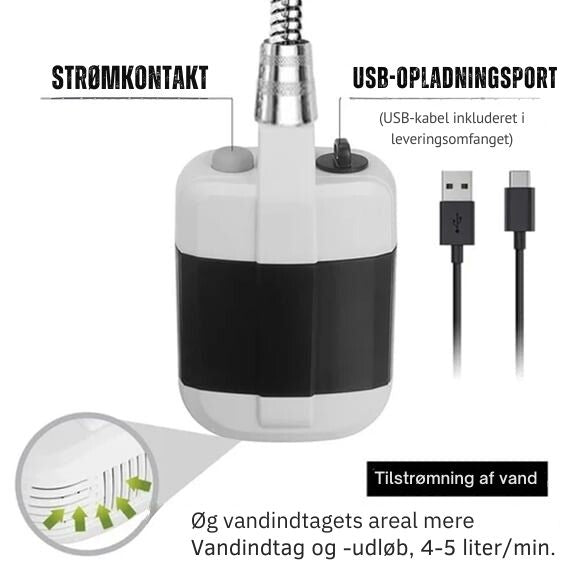 PetSplash – Bärbar utomhusdusch för husdjur och trädgård med USB-laddning Carvallo