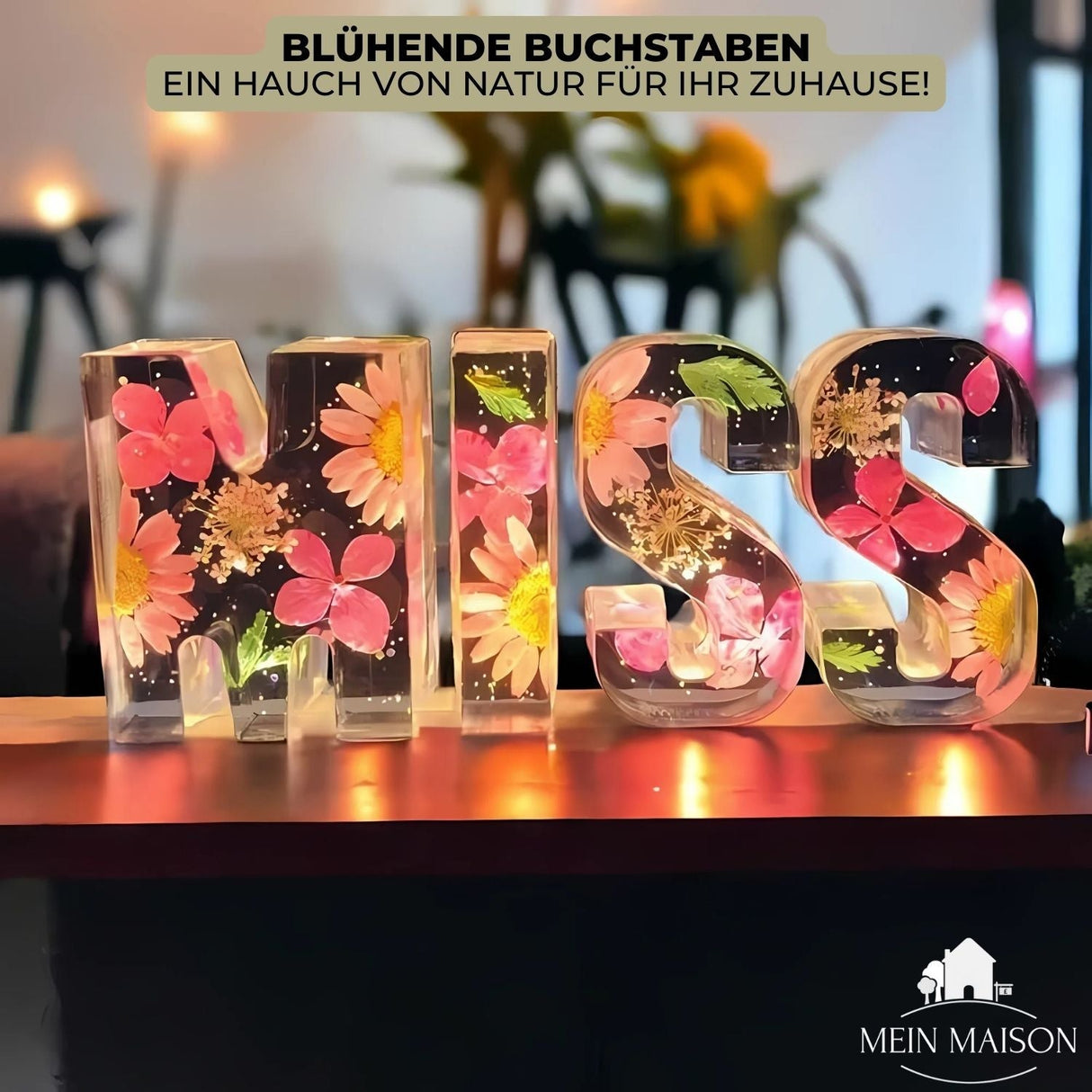 50% RABATT | FloraLetter™ - Blomsterlampbokstäver av harts Carvallo