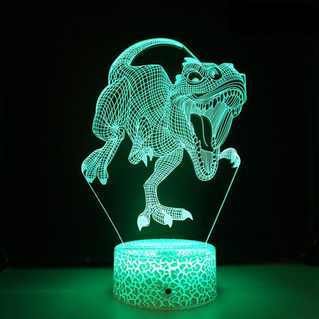 3D LED Lampa Dinosaurie-Barn-BB-Raptor-Hemnix