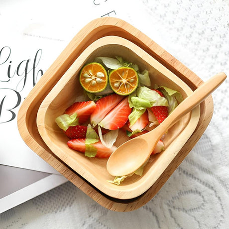 Naturligt Trä Fyrkantig Skål Carvallo