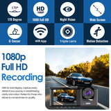 Dash Cam Triple Lens Bilkamera Nattvision Carvallo