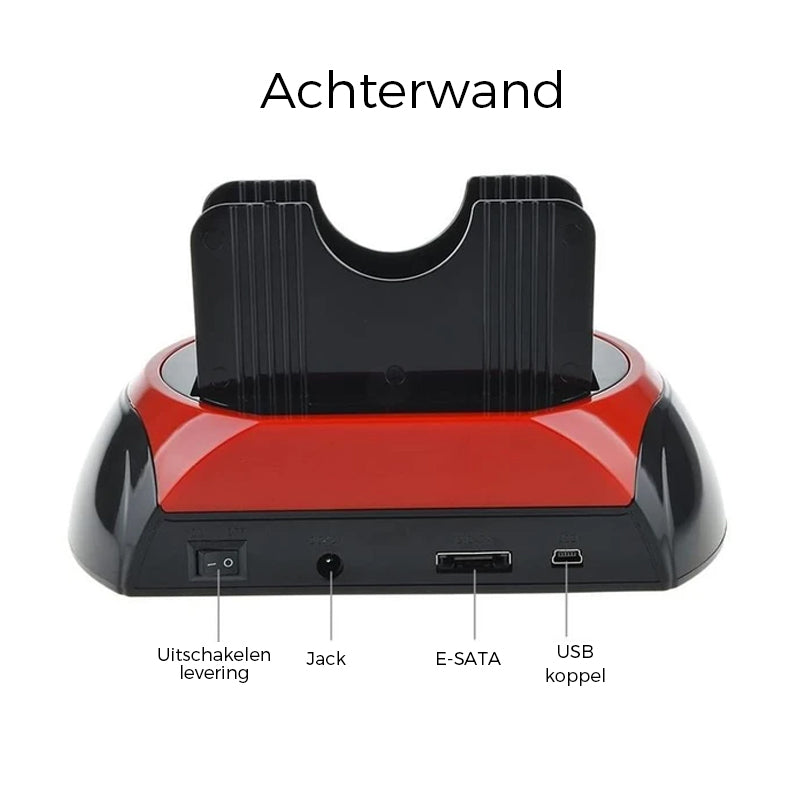 Dockningsstation för hårddisk/SSD med dubbla fack – Snabb säkerhetskopieringshubb MILA Sverige