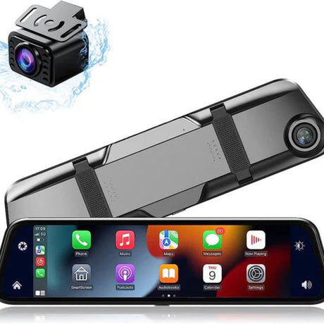 Carvallo – Smart spegelkamera med 4K-upplösning, bilspel, Android Auto och säkerhetsvarningar Carvallo