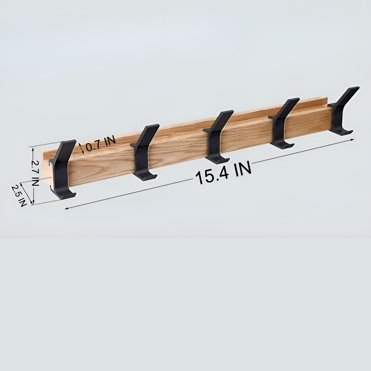 HookFlex Rack - Väggmonterad Rörlig Bambu-Krokarställning Carvallo