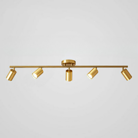 Minimalistisk LED Taklampa med Guld Tubulär Skena och Metalls.k.s. Carvallo