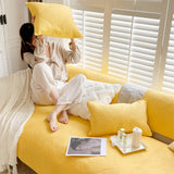 Minimalist All-Season Solid Cotton Geometric Sofföverdrag Carvallo