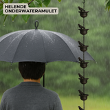 RainSong – Hängande regnkedja i metall för utomhusbruk med dekorativa fåglar och koppdetaljer MILA Sverige