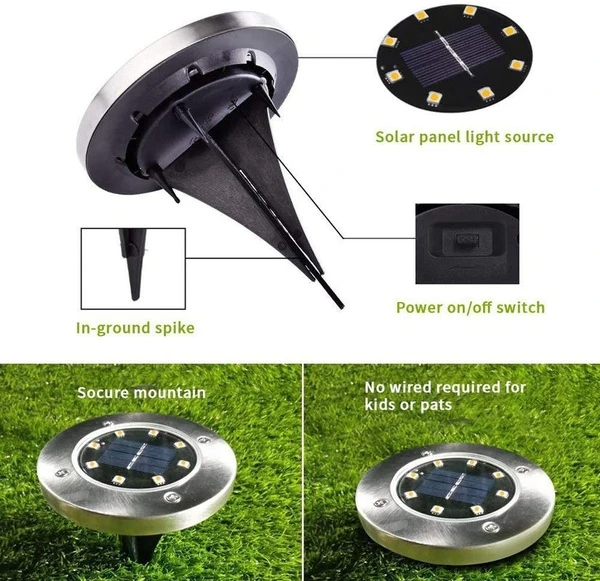 12 Led Solarbelysning För Mark Utomhus Vattentät Carvallo