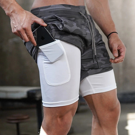 Träningsshorts med Innerbyxa för män-Personligt-BB-Hemnix
