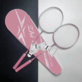 Badmintonracket Set - Komplett Paket för Badmintonspel-Sällskapsspel-BB-Racketuppsättning med boll-Rosa-Hemnix