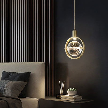 Modern ring kristall LED taklampa Carvallo