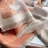 Nuvé Floral Mjuk Dubbel Sidan Scarf Carvallo